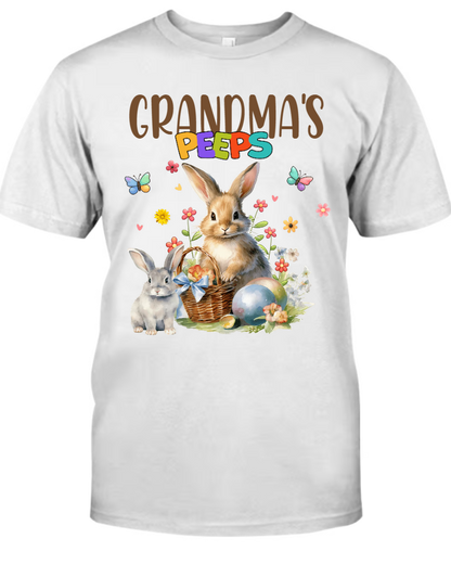 Grandma's Peeps Bunny Easter, Custom Grandma And Kids, Easter Day Gift TH
