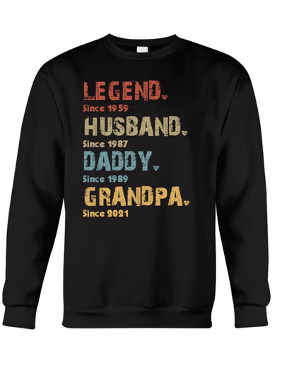 Legend Husband Daddy Grandpa Since Father's Day Gift Shirt