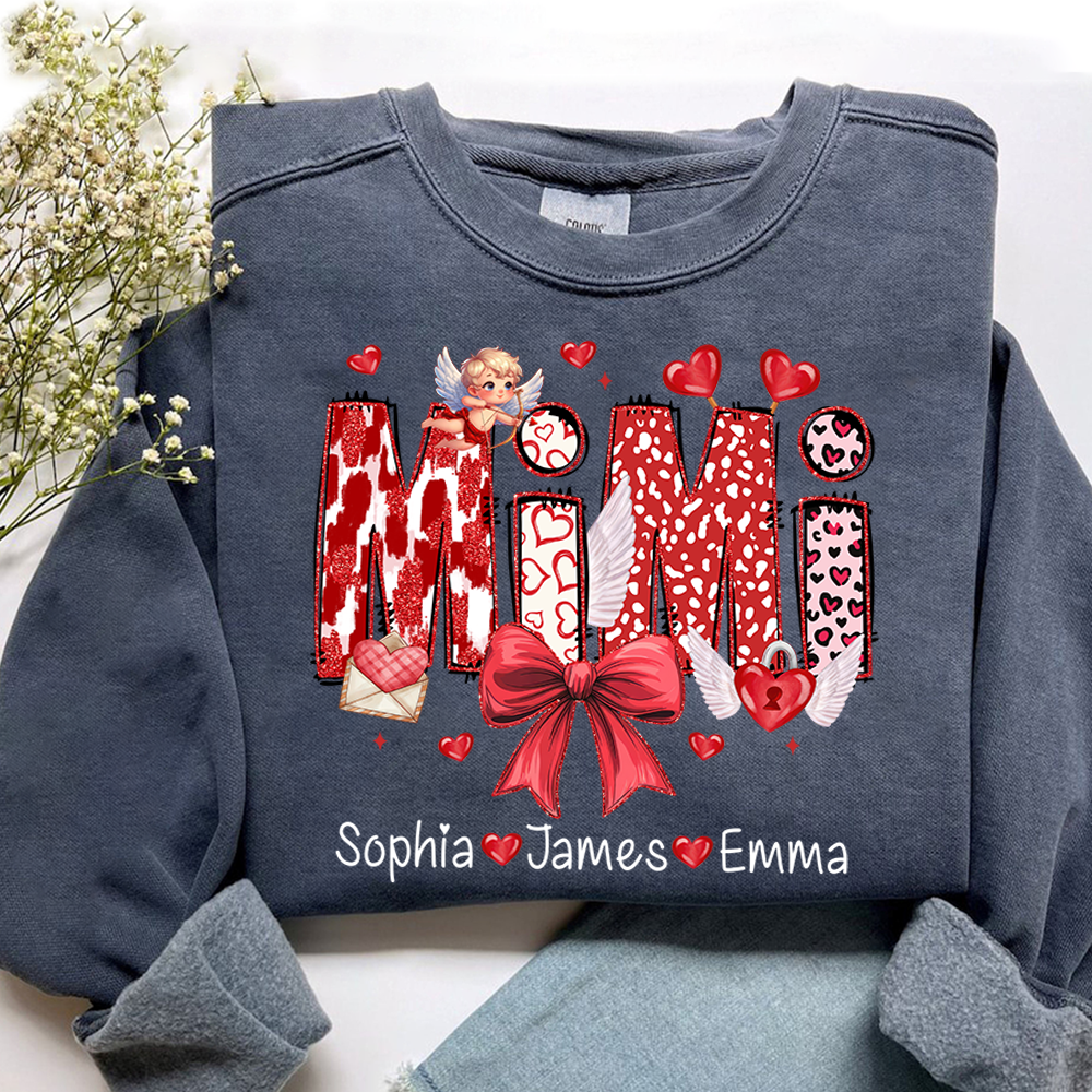 Personalized Christmas, Gigi Love Heart, Gift For Grandma And Kids, Valentine For You Sweatshirt