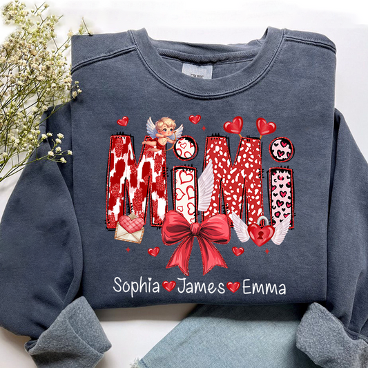Personalized Christmas, Gigi Love Heart, Gift For Grandma And Kids, Valentine For You Sweatshirt