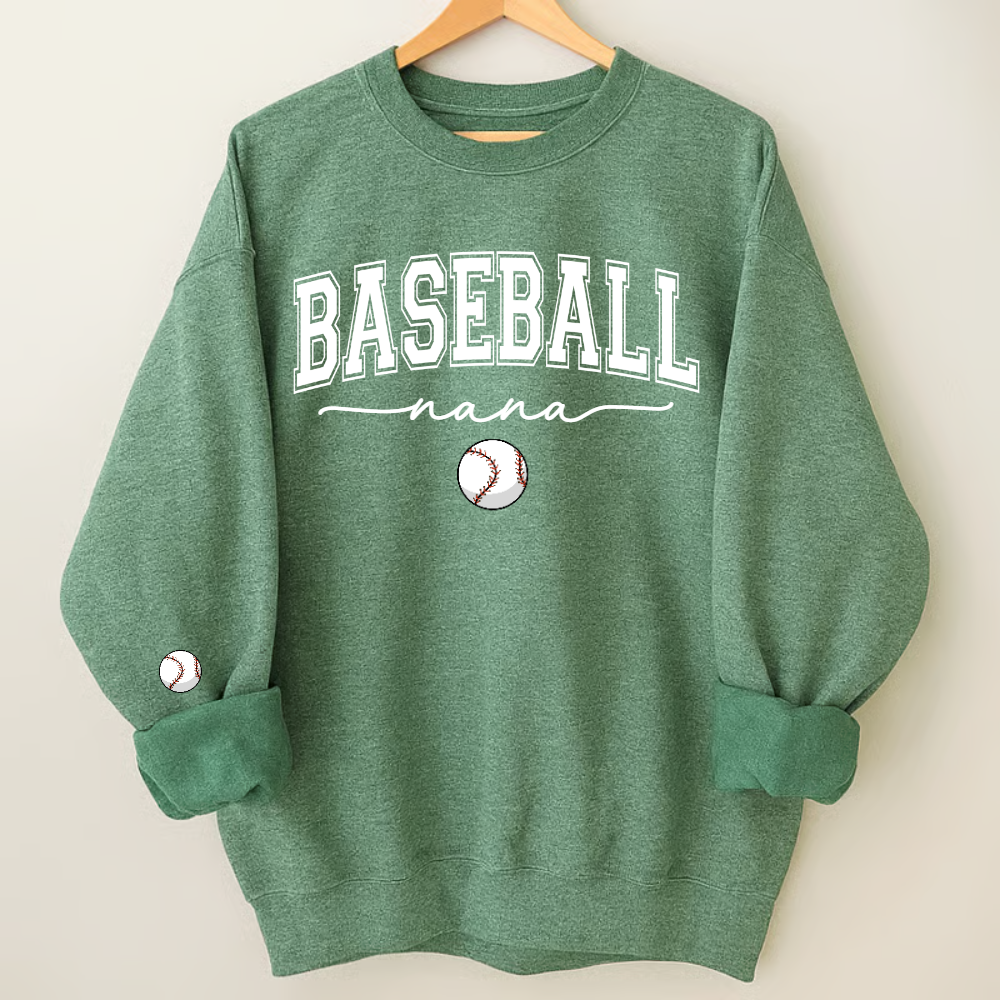 Personalized Sports Nana Sweatshirt With Grandkids Names, Custom Athletics Grandma Pullover V2