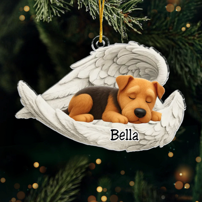 Custom Pet Christmas Ornament – Personalized Dog Keepsake, Paws in Heaven Design, Memorial Gift for Loss Ornament