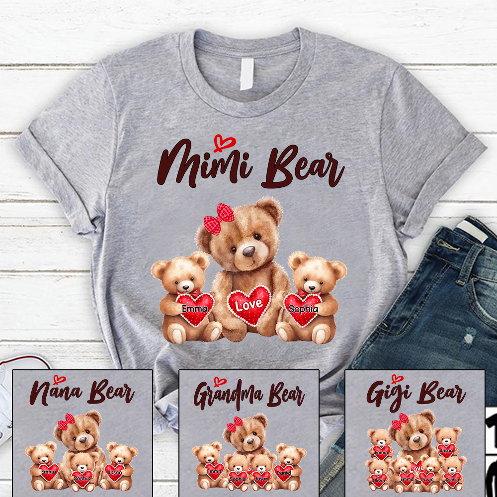 Mimi Bear Shirt, Custom Grandma With Kids, Mother's Day TH