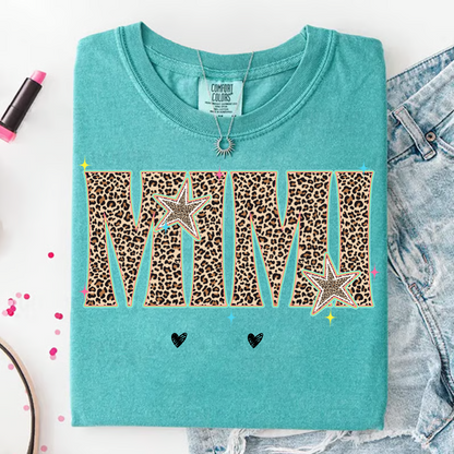 Comfort Colors® T-shirt Leopard Salty Mimi, Trendy Summer Mimi and Grandkids