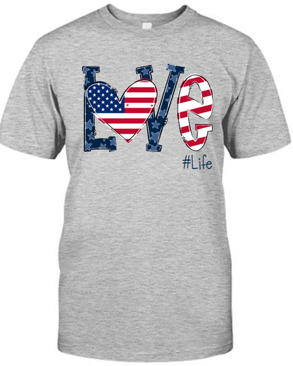 Personalized Love Gigi Life American Flag T-Shirt
