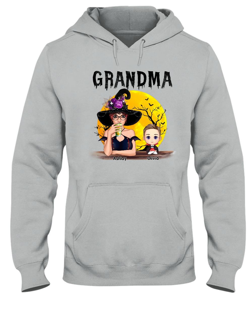 Comfort Colors® Custom Grandma With Grandkids Halloween Art TH