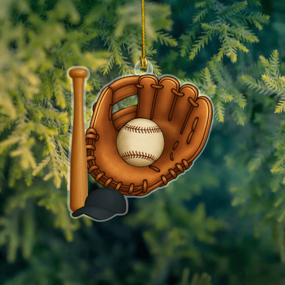 Personalized Christmas Baseball Ornament, Custom Kid's Name