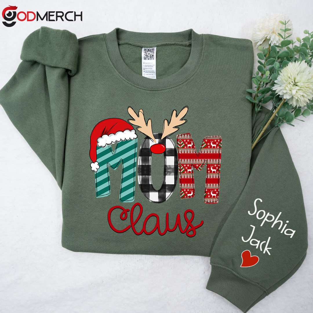 Mom Claus Sweatshirt, 2023 Christmas Nana Sweatshirt Sweatshirt