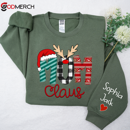 Mom Claus Sweatshirt, 2023 Christmas Nana Sweatshirt Sweatshirt