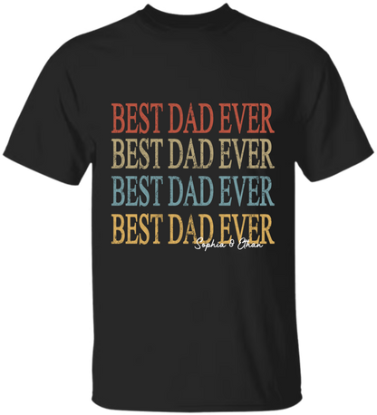 Personalized Photo Dad Shirt, Custom Kids Picture With Names, Best Dad Ever Family Apparel, Gift For Father's Day Birthday
