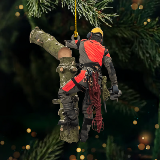 Personalized Arborist Ornament 2025 – Custom Tree Climber Ornament with Name, Christmas Gift for Tree Workers Ornament