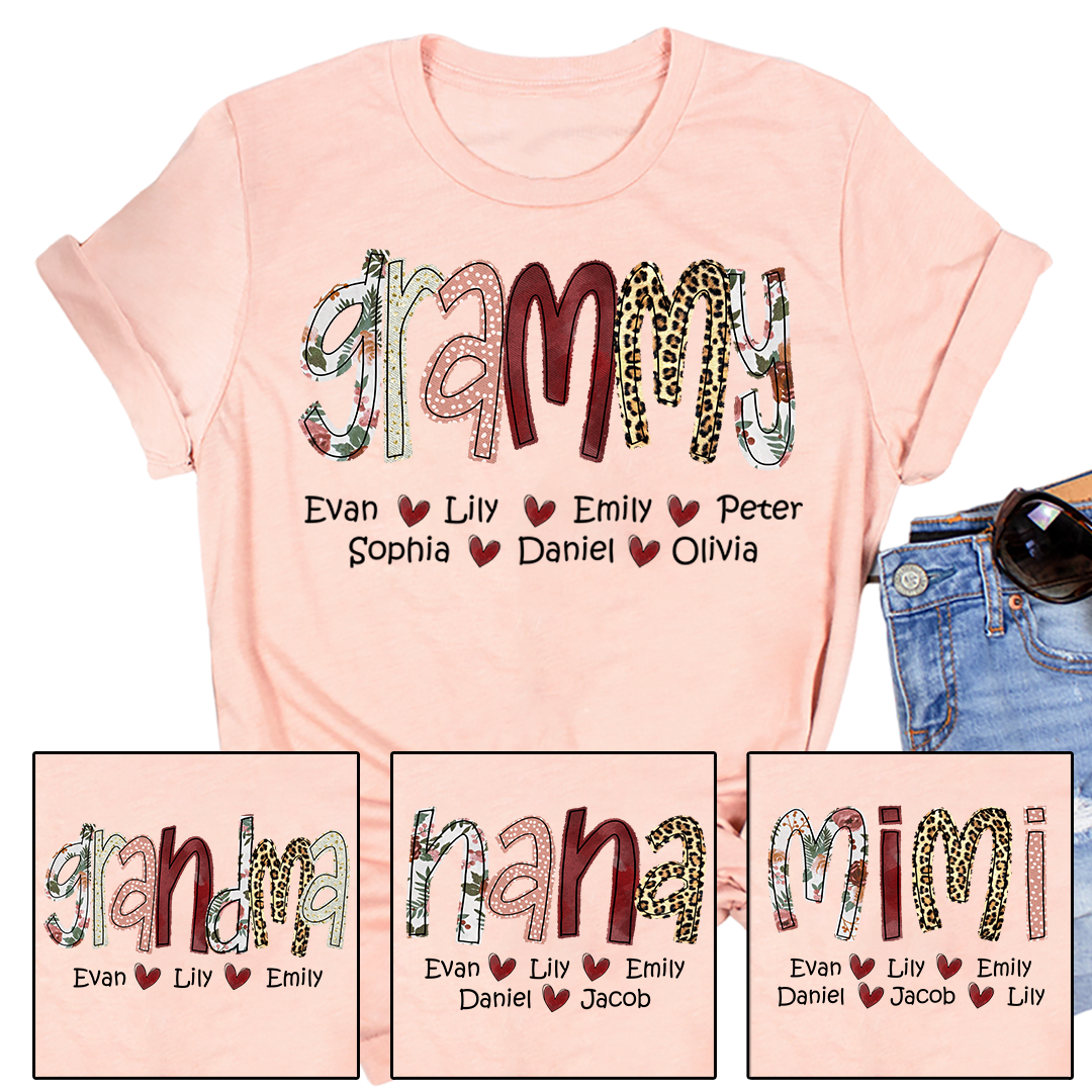 Custom Grammy Mom Heart Kids Classic Canvas
