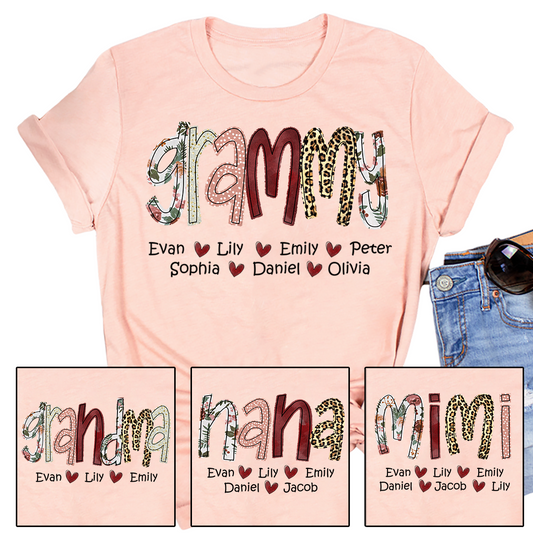 Custom Grammy Mom Heart Kids Classic Canvas