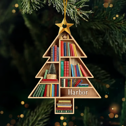 Custom Book Ornament – Personalized Gift for Bookworms, Readers – Christmas Decoration Ornament
