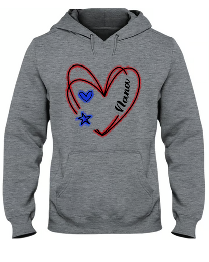 Heart USA Flag Nana Mimi Grandma With Kids CTH01