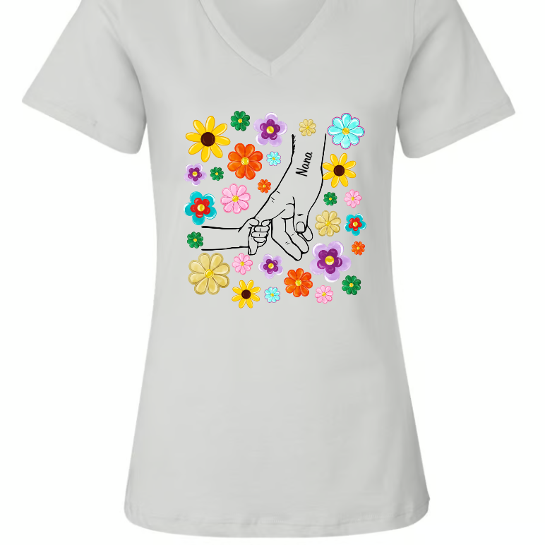 Grandma Hand Flower Color With Kid, Mother's Day Gift TH Shirt