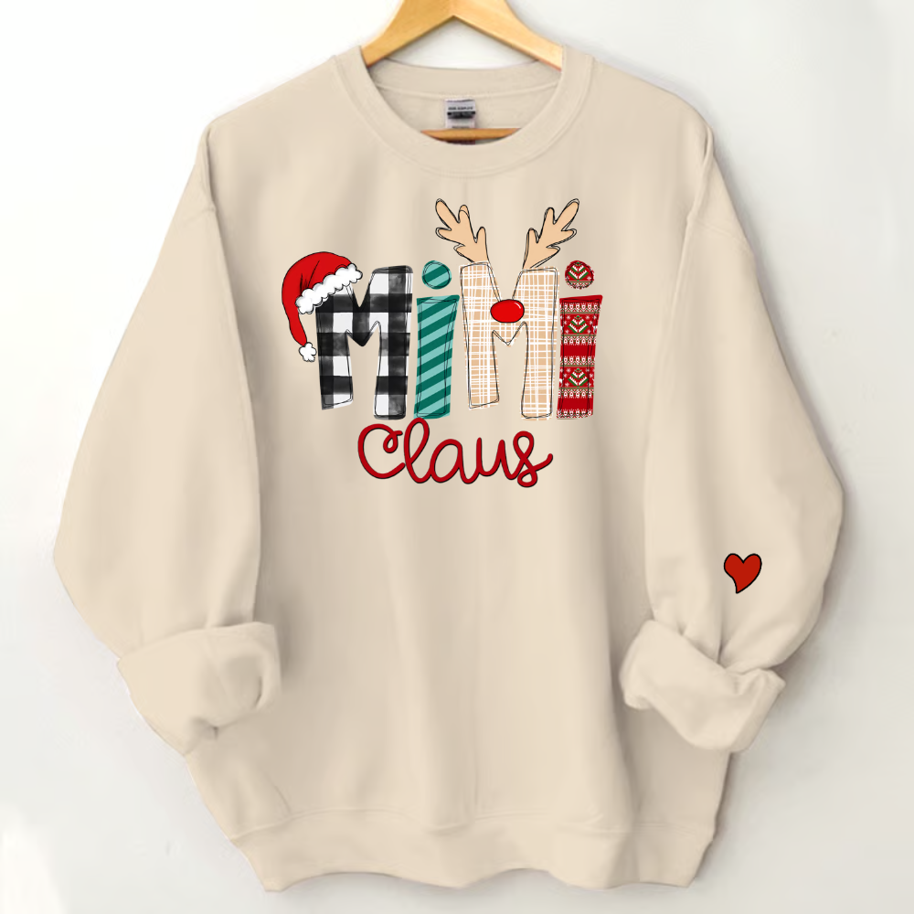 Family Best Gifts For Christmas, Mimi Claus Sweatshirt, 2025 Christmas Nana Sweatshirt, Custom Grandma Claus Christmas