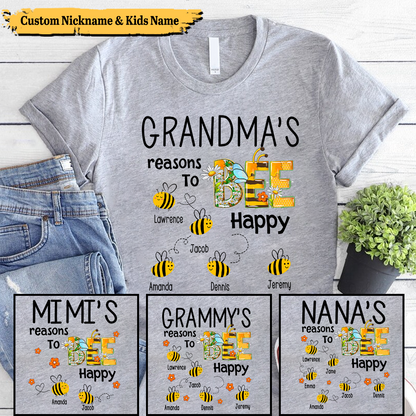 Personalized Grandma And Grandkids Daisy Honey Bee