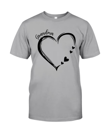 Grandma and Grandkids, Forever In Grandma's Heart - Family Personalized Custom Comfort Colors T-Shirt