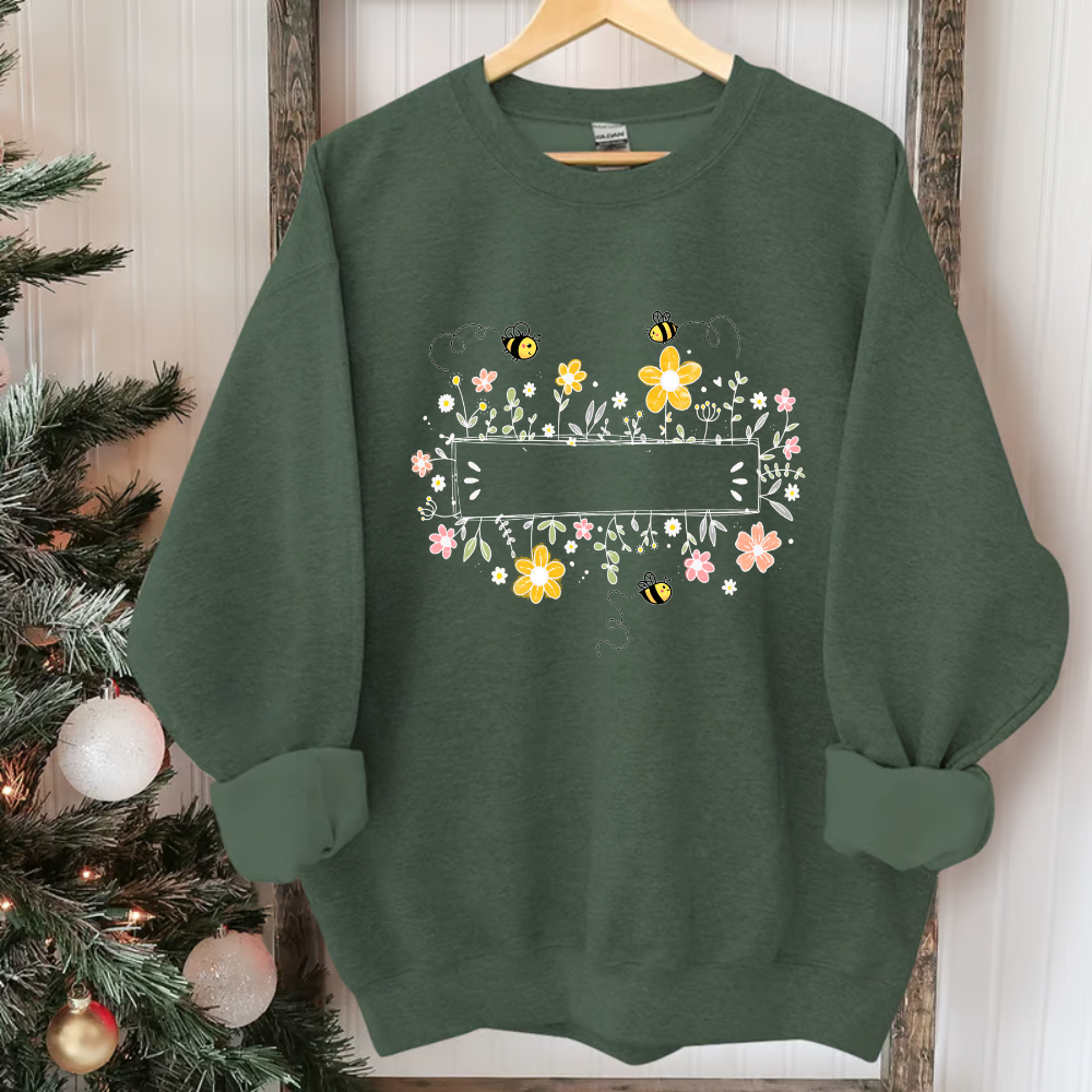 Personalized Grandma Bee Flower And Grandkids