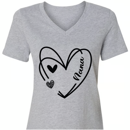 Nana And Kids Hand Draw Heart Custom Name CTH01