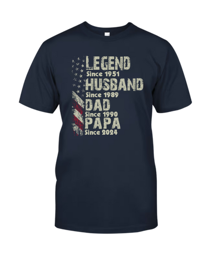 Legend Husband Dad Papa Since Father's Day Shirt