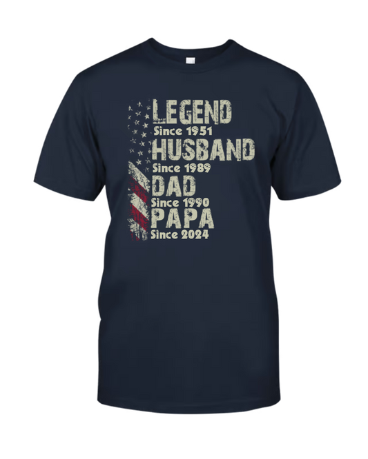 Legend Husband Dad Papa Since Father's Day Shirt