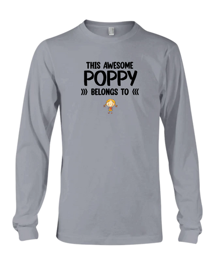 This Awesome Poppy Belongs To, Custom Poppy And Kids, Grandpa Gift TH