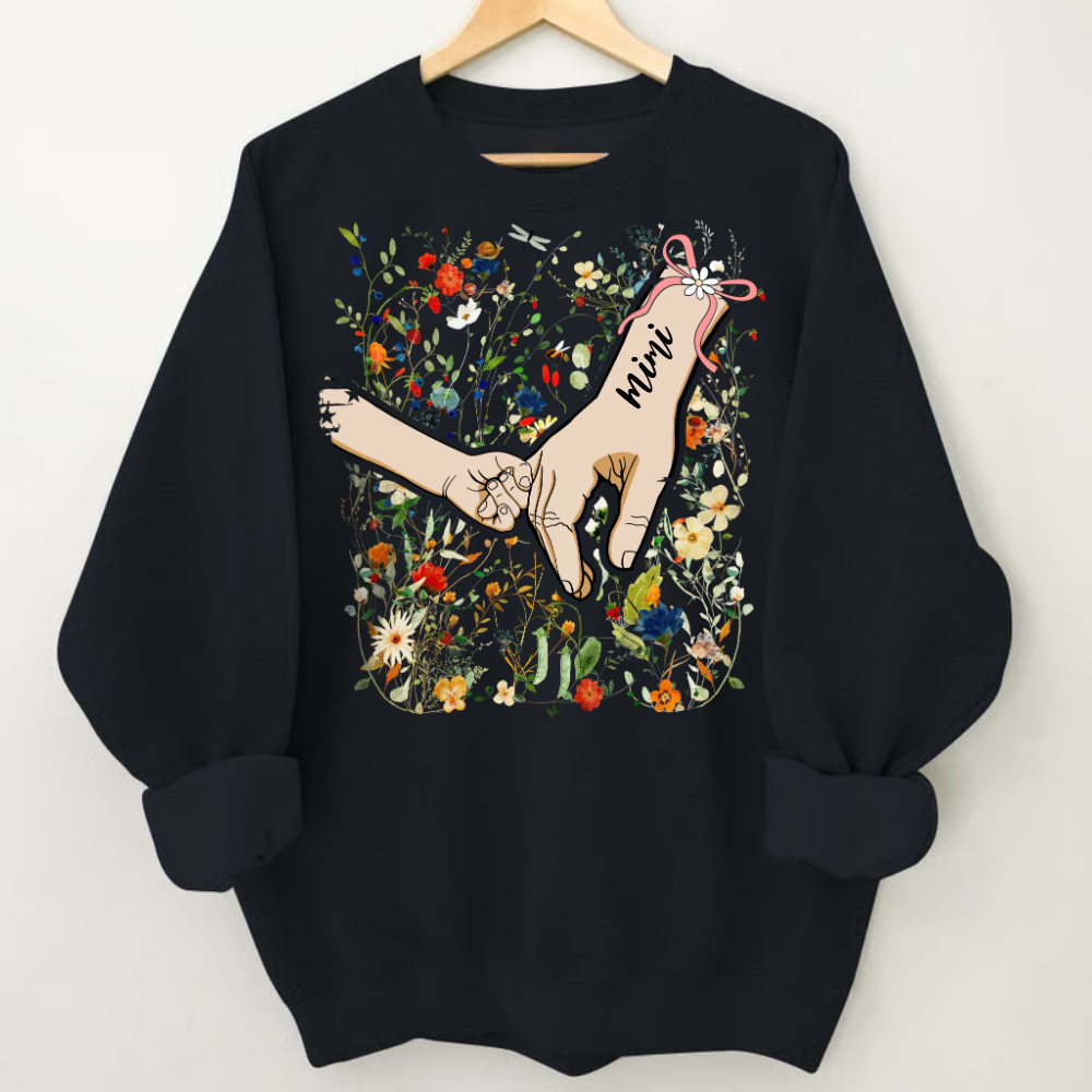 Comfort Colors® Mimi Hand Flower 2025 T-Shirt, Custom Grandma With Grandkids Shirt