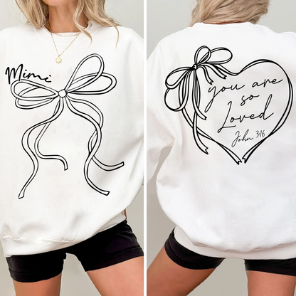 Coquette Bow Custom Gigi - You Are So Loved Jesus Valentine