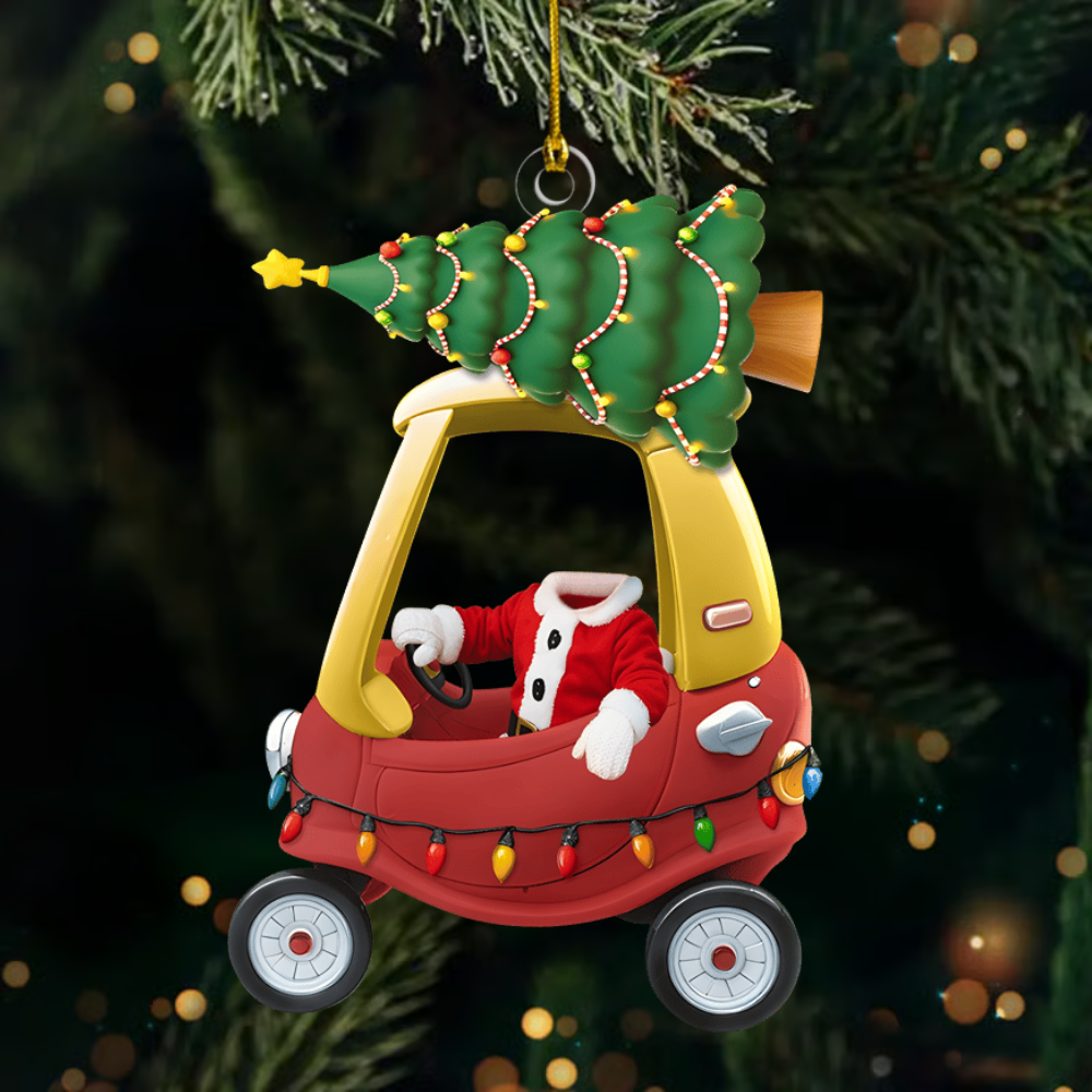 Custom Kid Face Ornament 2025 – Personalized Christmas Car Ornament with Name & Photo, Cute Gift for Kids Ornament