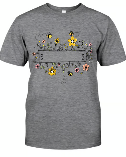 Personalized Mom Flower Bee And Grandkids Custom Names