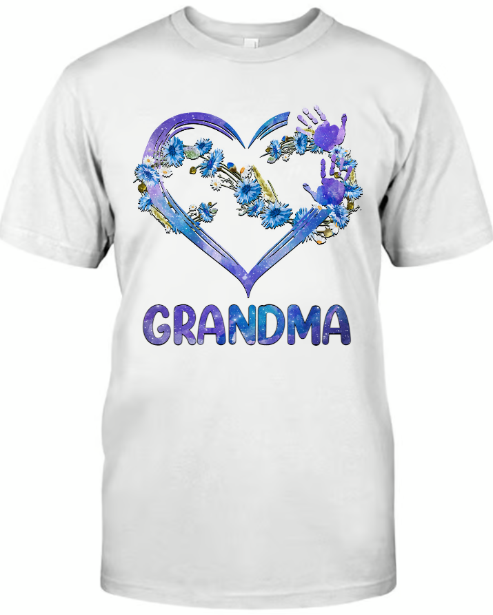 Wildflower Grandma Heart Shirt, Grandkids Name Shirt, Gift For Grandma, Nana Mimi Grammy Mom Gift, Mother's Day CTH01 T-Shirt T-Shirt