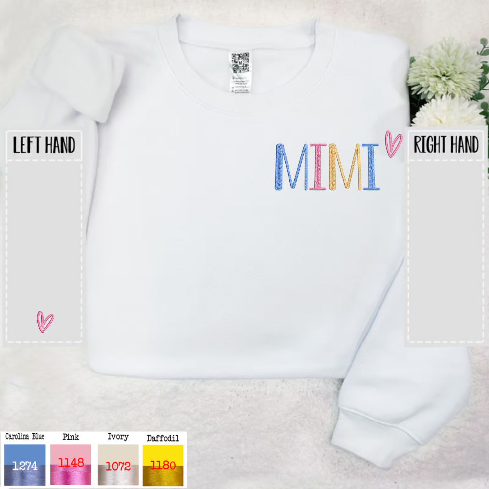 Custom Embroidered Sweatshirt, Christmas Gift for Grandma Mom Godmother Aunt Sister