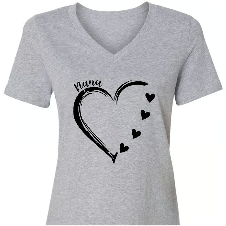 Personalized Grandma Hearts Sunflower T-Shirt