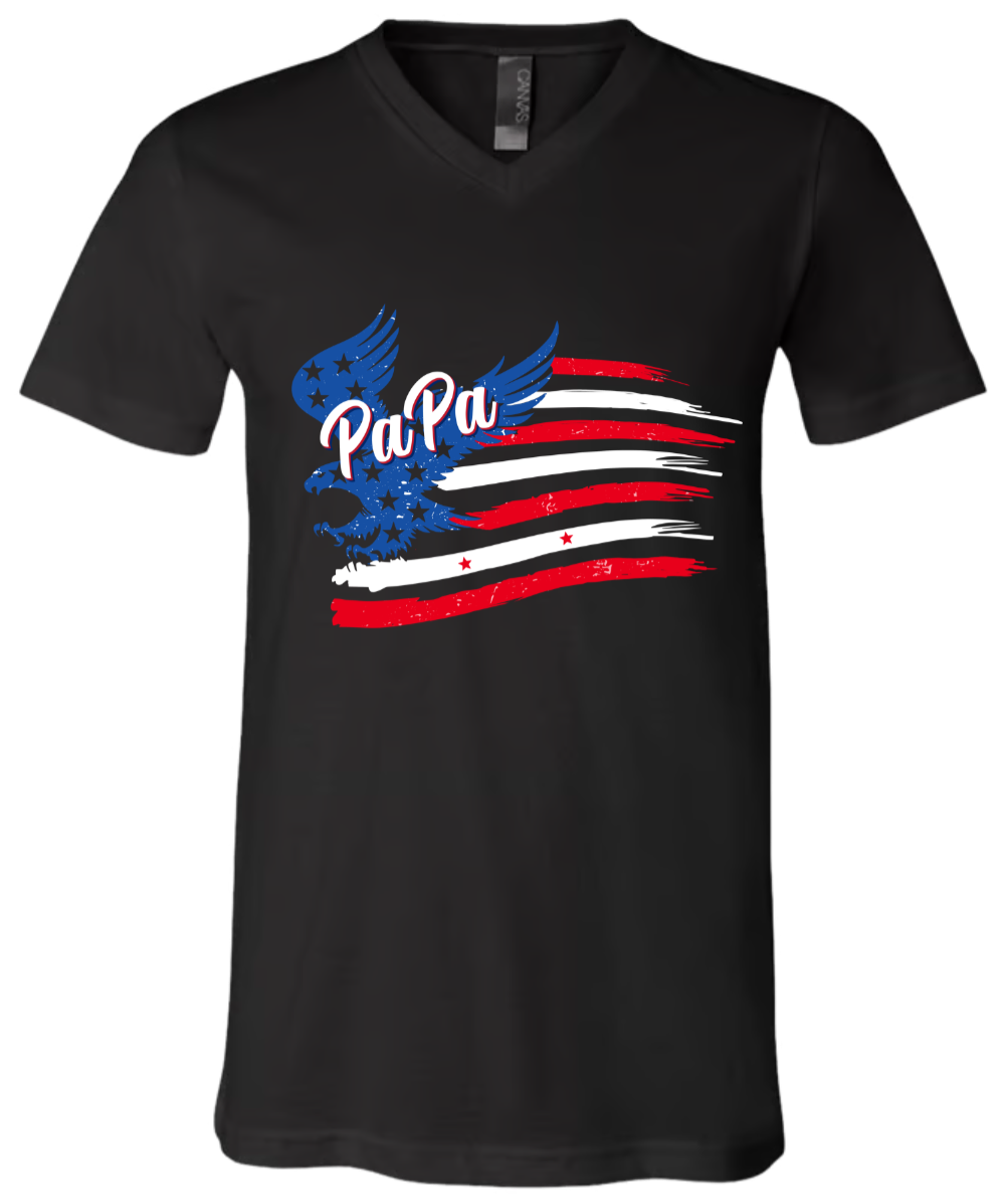Personalized Papa Shirt, Custom Papa with Grandkids Names 4th Of July T-Shirt, Father's Day Independence Day Shirt