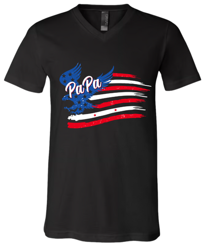 Personalized Papa Shirt, Custom Papa with Grandkids Names 4th Of July T-Shirt, Father's Day Independence Day Shirt