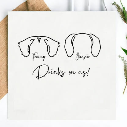 Personalized Luxury Dog Wedding Napkins – Custom Cocktail Napkins for Reception, Bridal Shower & Engagement Party Napkinds