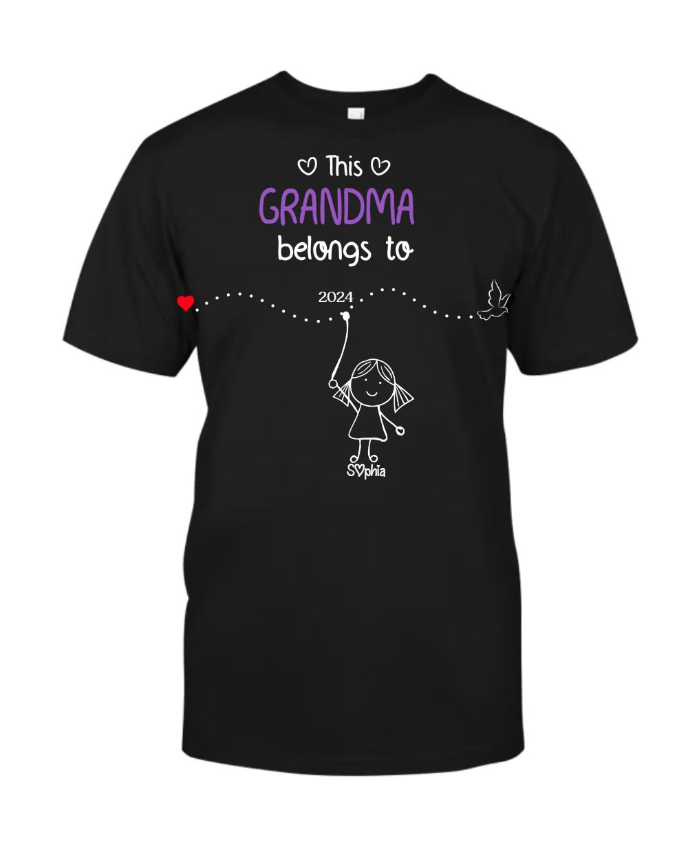 Personalized Grandma Shirt with Kids Names & Birth Years, Custom Family Timeline T-Shirt Gift