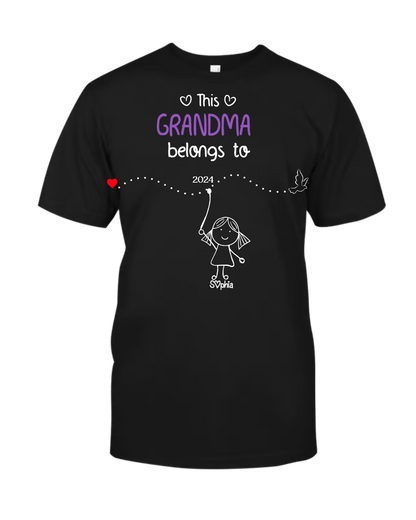 Personalized Grandma Shirt with Kids Names & Birth Years, Custom Family Timeline T-Shirt Gift