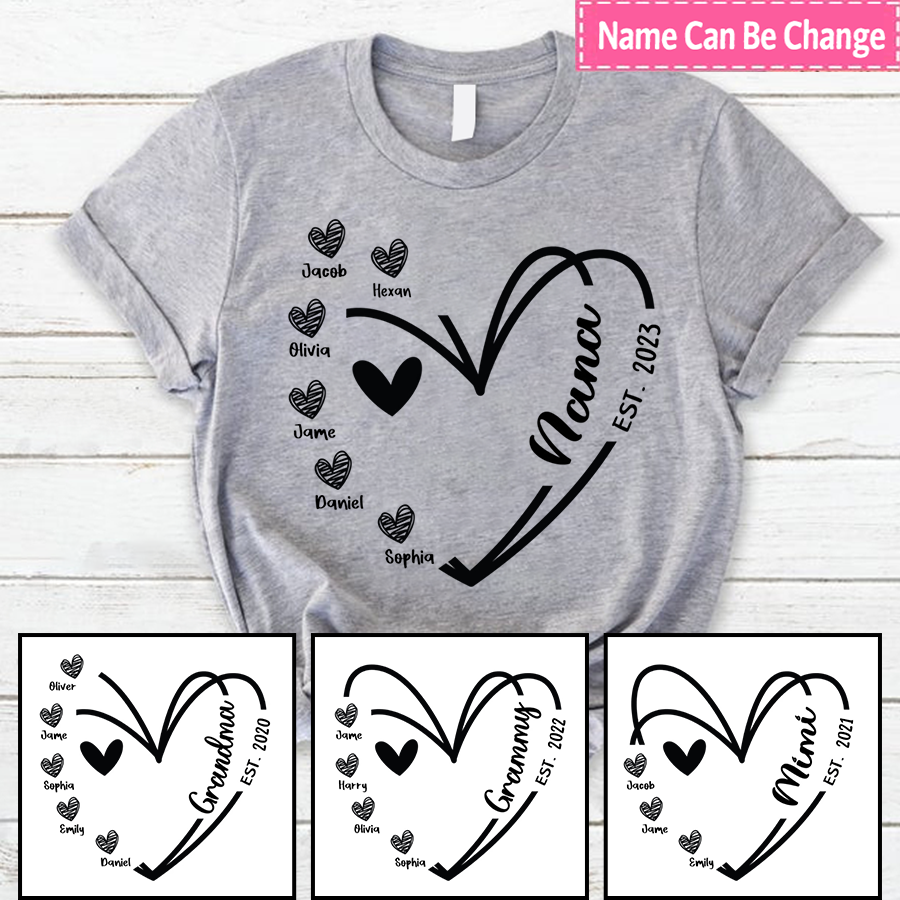 Nana And Kids Est Year Personalized CTH01