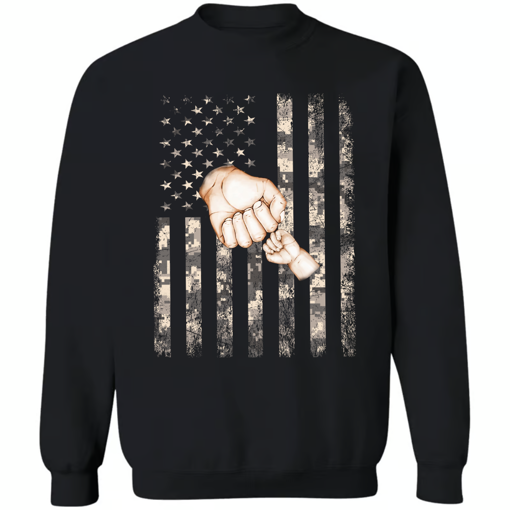 Personalized Papa Flag Army And Grandkids Sweatshirt