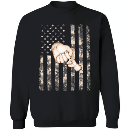 Personalized Papa Flag Army And Grandkids Sweatshirt