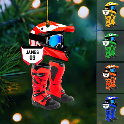 Personalized Motocross Ornament 2025 – Custom Dirt Bike Rider Ornament, Christmas Gift for Biker or Motocross Lover Ornament