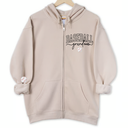 Basketball Grandma Personalized Zip Hoodie – Custom Name Sleeve Hoodie