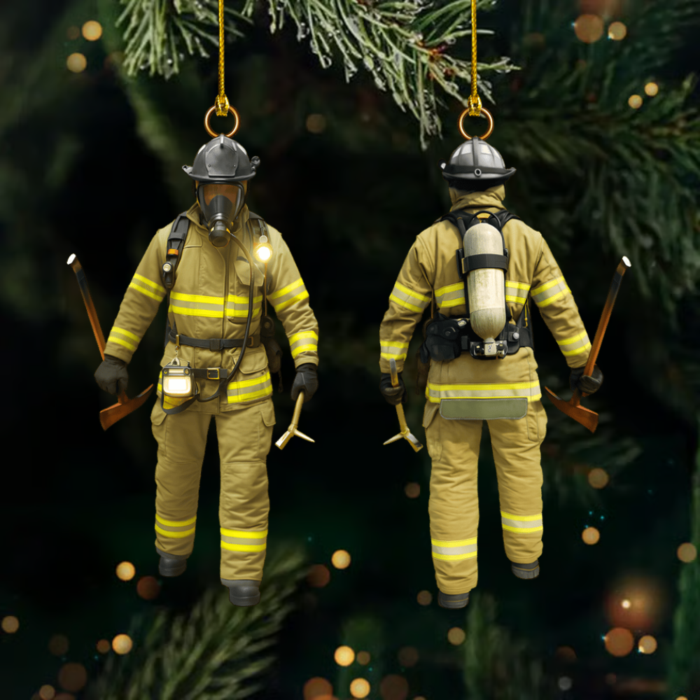 Personalized Firefighter Ornament 2025 – Custom Fireman Ornament, Christmas Gift for Firefighter or Hero Ornament