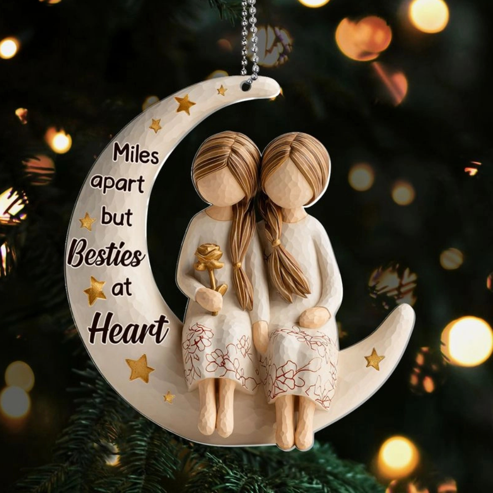 Personalized Sister Ornament – You Are the Sister I Got to Choose Moon Ornament, Custom Name Christmas Gift Ornament