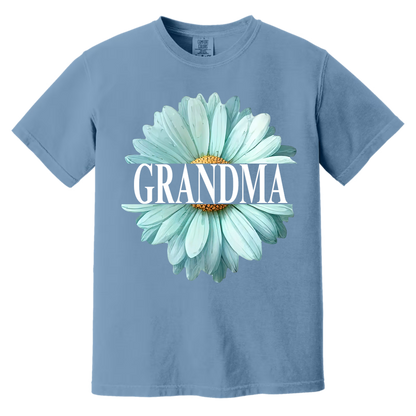 Grandma Flower Daisy Color And Grandkids T-Shirt