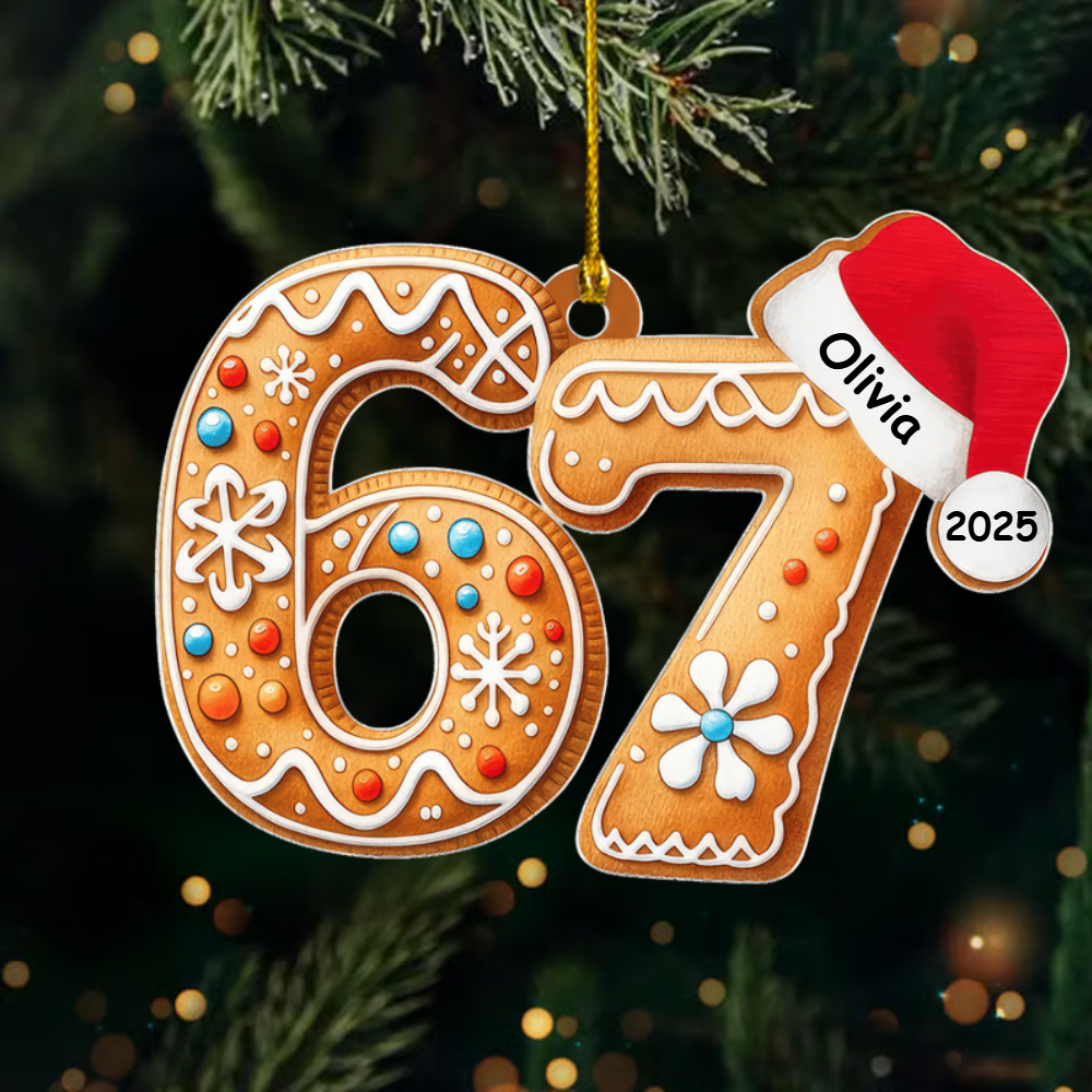 Personalized Six Seven Ornament 2025, Custom Acrylic Decoration, Funny Teen Slang Christmas Tree Gift For Grandkids And Teens Ornament