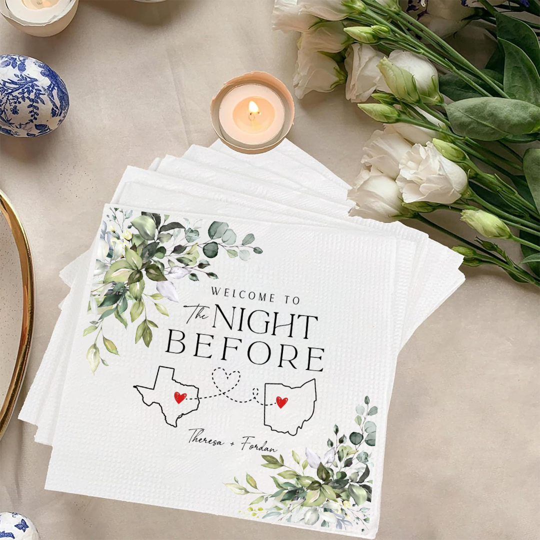 Personalized The Night Before Rehearsal Dinner Napkins Wedding Napkinds